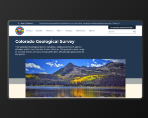 Colorado Geological Survey home page mockup.